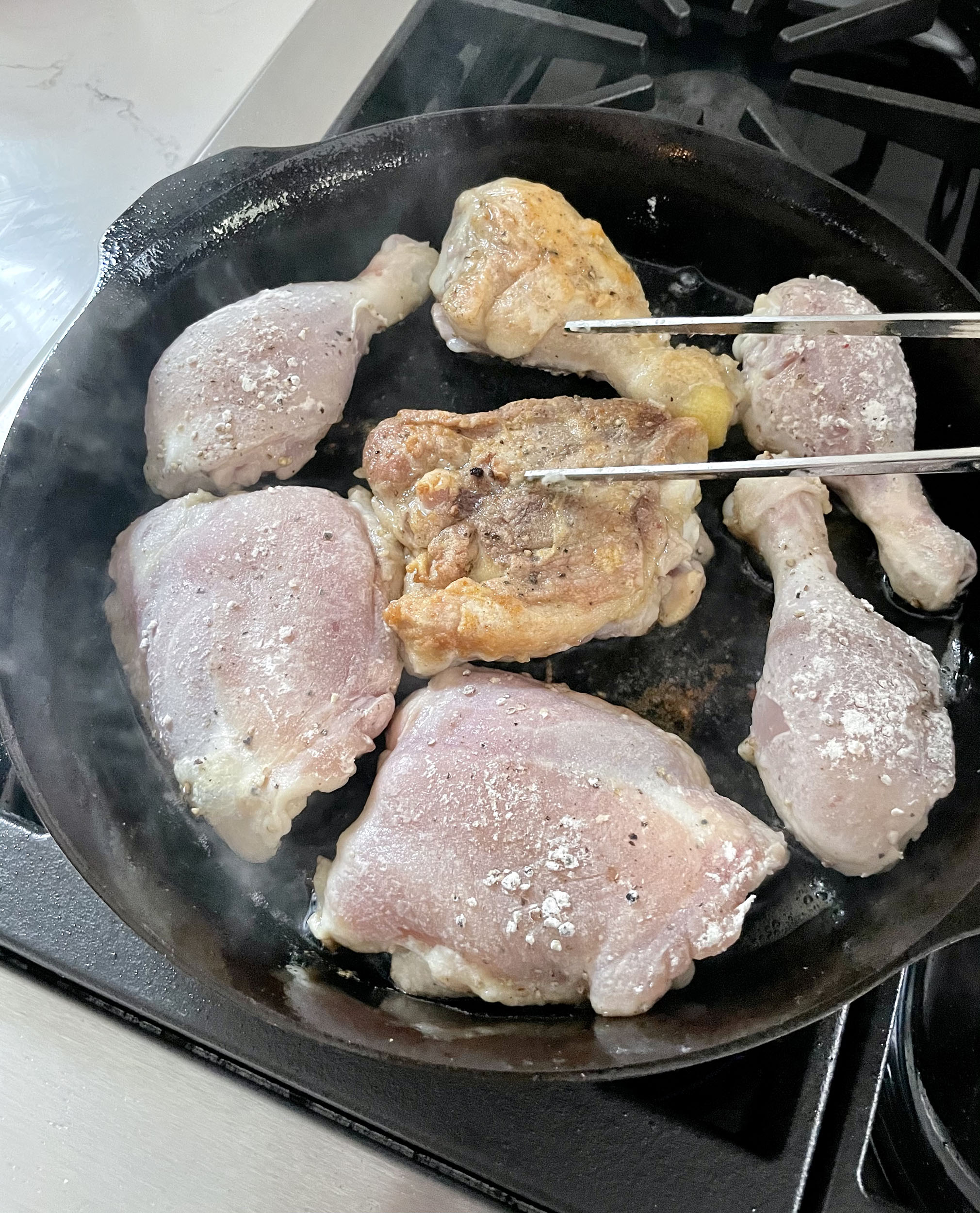 Chicken with Tomatoes Pancetta and Mozzarella » Djalali Cooks