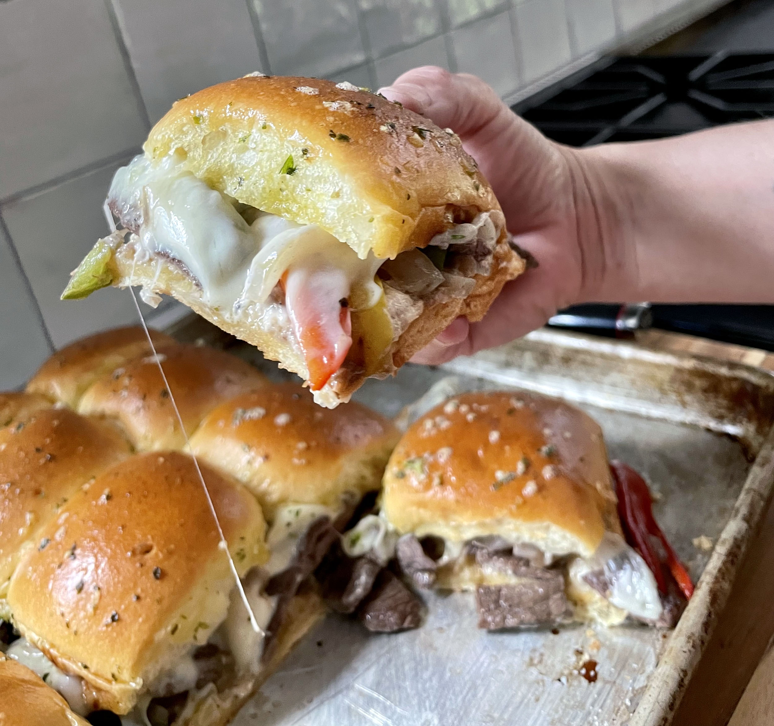 Flank Steak Philly Sliders Recipe