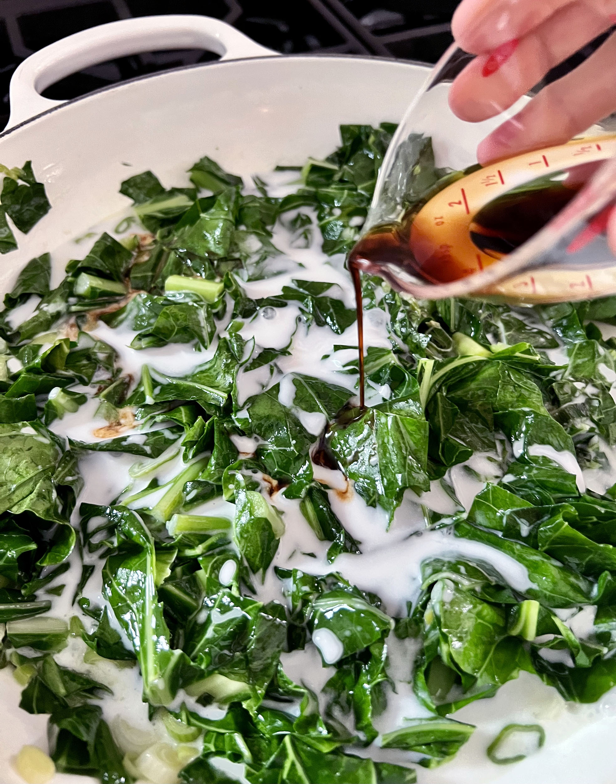 Coconut Braised Collards with Butter Baked Tilapia » Djalali Cooks